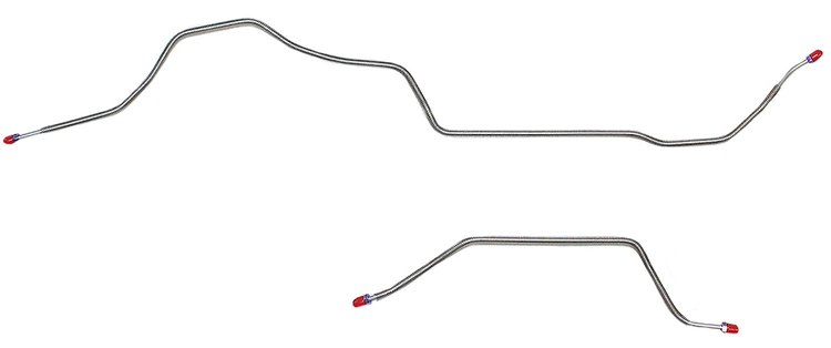 Rear Axle Brake Line Set for 1976-1981 Pontiac Firebird with Standard Rear Suspension [2-PC, Stainless Steel]
