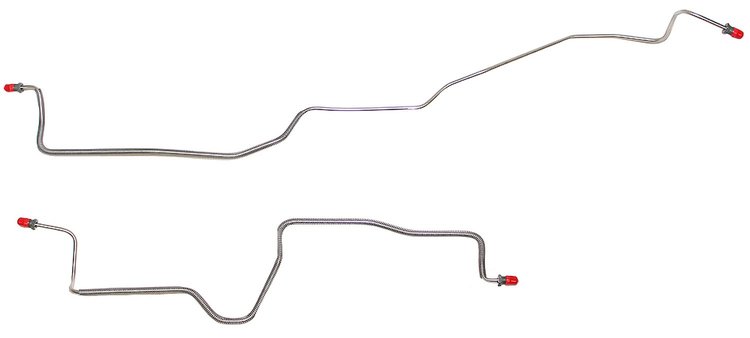 Rear Axle Brake Line Set for 1984-1992 Chevy Camaro, Pontiac Firebird with Rear Drum Brakes [2-PC, Stainless Steel]