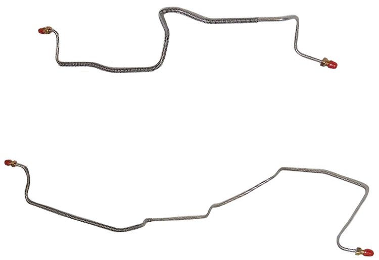 Rear Axle Brake Line Set for 1986-1989 Chevy Camaro, Pontiac Firebird with Rear Drum Brakes/Borg-Warner HD Axle [2-PC, Steel]