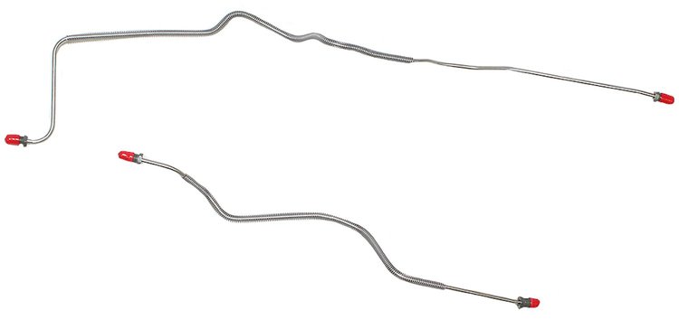 Rear Axle Brake Line Set for 1989-1991 Chevy Camaro, Pontiac Firebird w/J65 Rear Disc, Left/Right Hoses [2-PC, Steel]