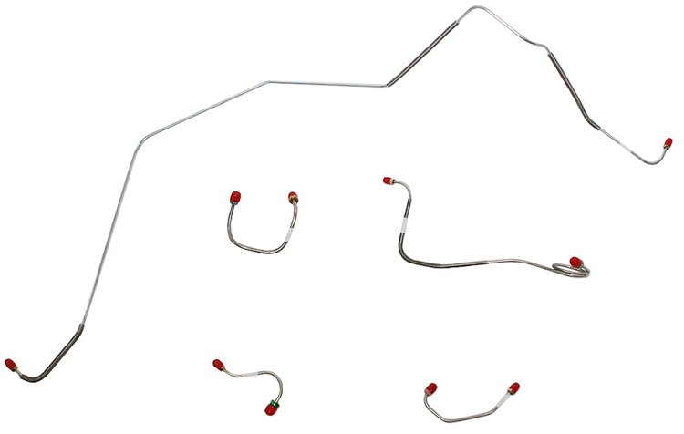 Front Brake Line Set for Select 1967-1968 Chevy Camaro, Chevy II/Nova with Power Disc Brakes [4-PC, Stainless Steel]