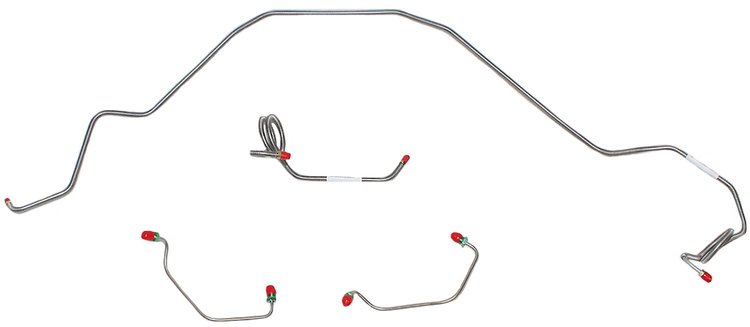 Front Brake Line Set for 1981 Chevy Camaro, Pontiac Firebird with Power Disc Brakes [Steel]