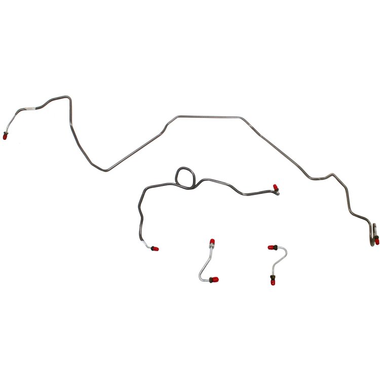 Front Brake Line Set for 1989-1992 Chevy Camaro, Pontiac Firebird with 2.8L/3.1L Eng./Course Thread [Stainless Steel]