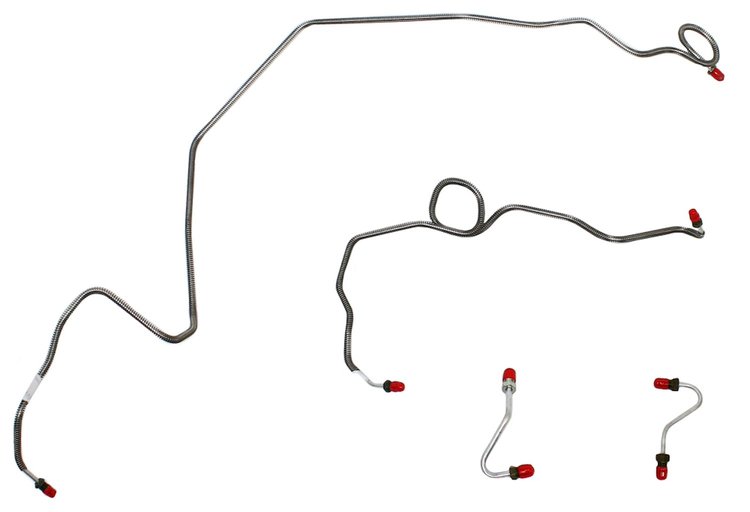 Front Brake Line Set for 1989-1992 Chevy Camaro, Pontiac Firebird with 5.0L/5.7L Eng./Course Thread [Stainless Steel]