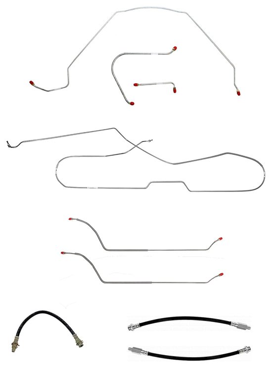 Complete Brake Line & Hose Set for 1964 Chevy Chevelle, Malibu Hardtop with Manual Drum Brakes [Stainless Steel]