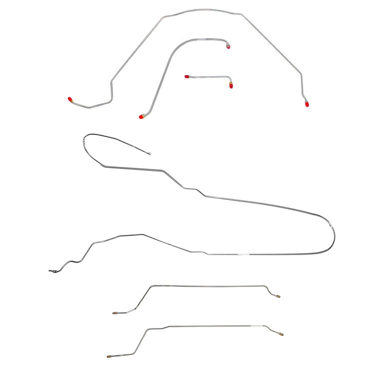 Complete Brake Line Set for 1964-1965 Chevy Chevelle, Malibu Convertible with Power Drum Brakes [Stainless Steel]