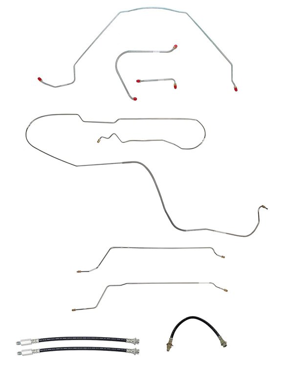 Complete Brake Line & Hose Kit for 1965 Chevy Chevelle, Malibu Hardtop w/Manual Drum Brakes [Stainless Steel]