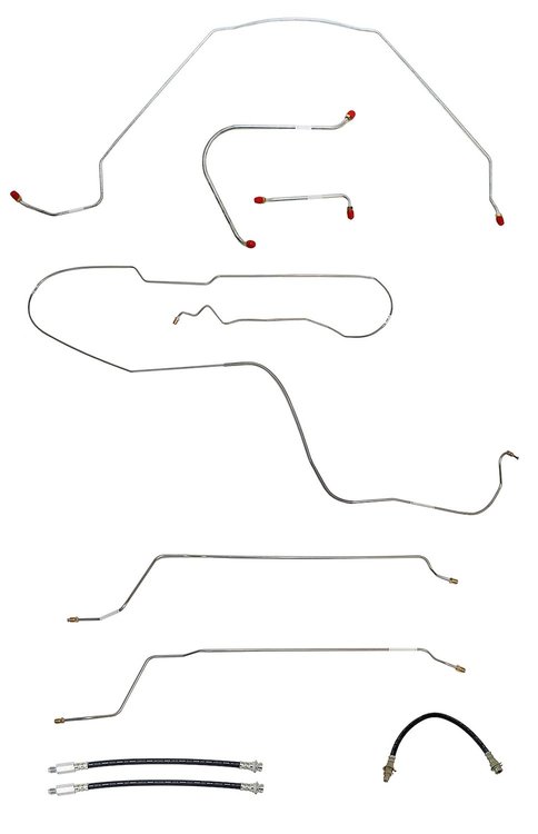 Complete Brake Line & Hose Kit for 1965 Chevy Chevelle, Malibu Z16 or SS Hardtop Models w/Drum Brakes [Stainless Steel]