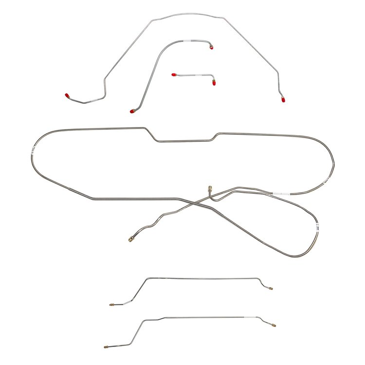 Complete Brake Line Set for 1966 Chevy Malibu Hardtop with Power Drum Brakes [Stainless Steel]