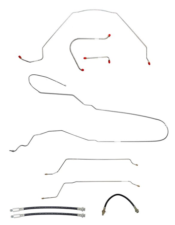 Complete Brake Line & Hose Kit for 1966 Chevy Chevelle, Malibu Hardtop w/Manual Drum Brakes [Stainless Steel]