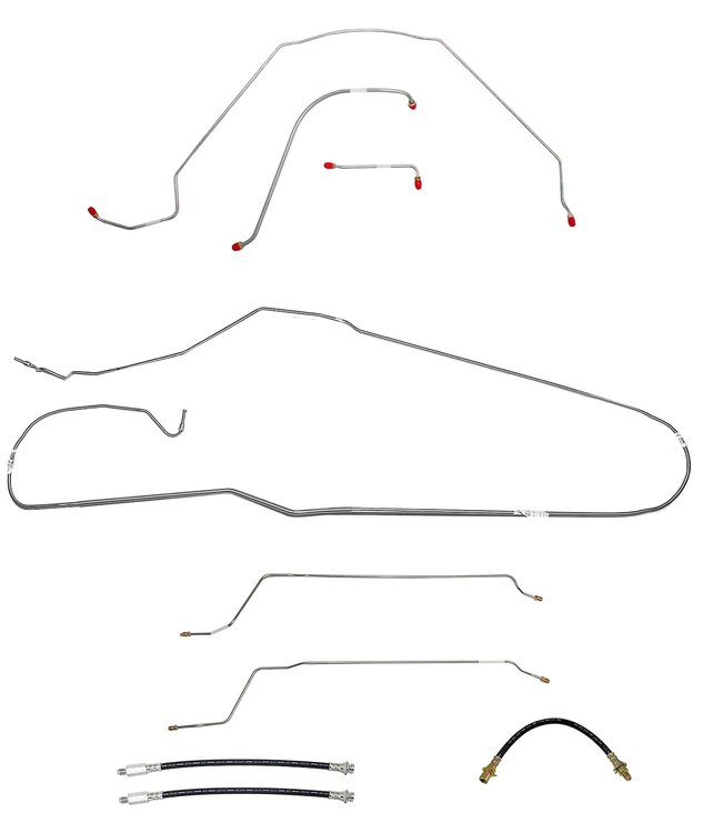 Complete Brake Line & Hose Kit for 1966 Chevy Chevelle, Malibu Z16 or SS Convertible w/Power Drum Brakes [Stainless Steel]