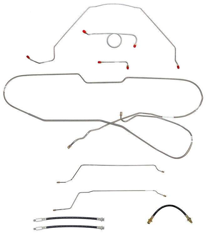 Complete Brake Line & Hose Kit for 1966 Chevy Chevelle, Malibu Z16 or SS Hardtop w/Manual Drum Brakes [Stainless Steel]