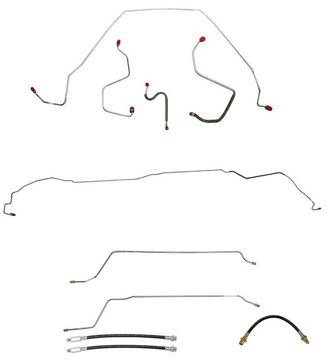 Complete Brake Line & Hose Kit for 1967 Chevy Chevelle, Malibu Convertible w/Manual Drum Brakes [Stainless Steel]
