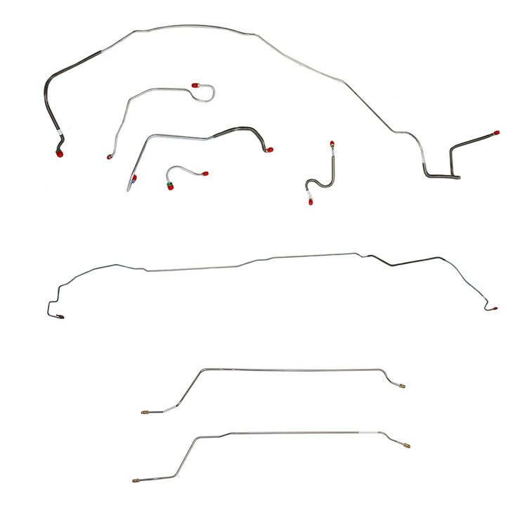 Complete Brake Line Set for 1967 Chevy Chevelle, Malibu Convertible with Power Drum Brakes [Stainless Steel]