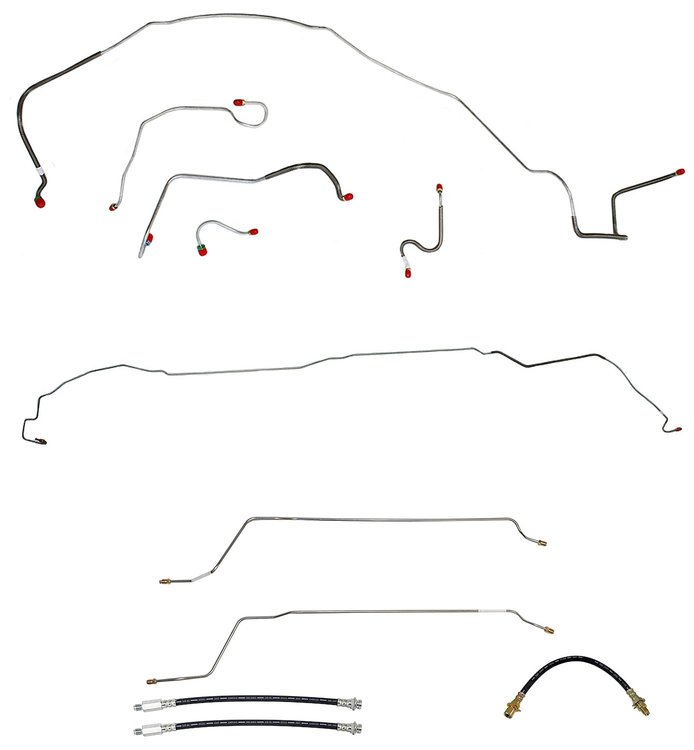 Complete Brake Line & Hose Kit for 1967 Chevy Chevelle, Malibu Convertible w/Power Drum Brakes [Stainless Steel]