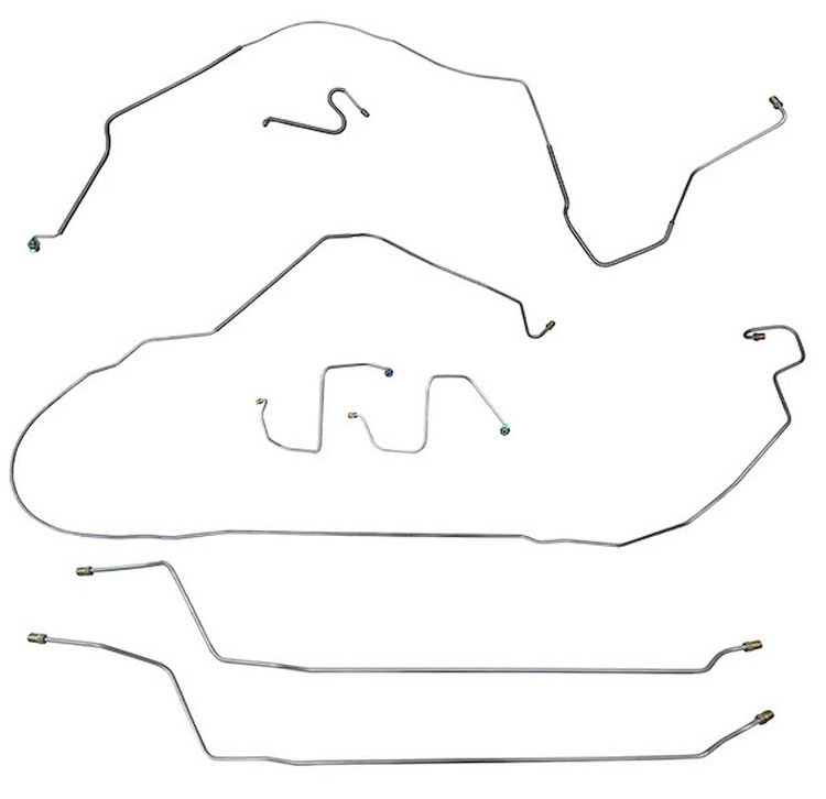 Complete Brake Line Set for 1967 Chevy Chevelle, Malibu Convertible Super Sport with Manual Drum Brakes [Stainless Steel]