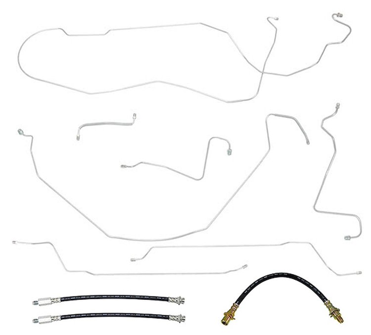 Complete Brake Line & Hose Kit for 1967 Chevy Chevelle, Malibu Hardtop w/Power Drum Brakes [Stainless Steel]