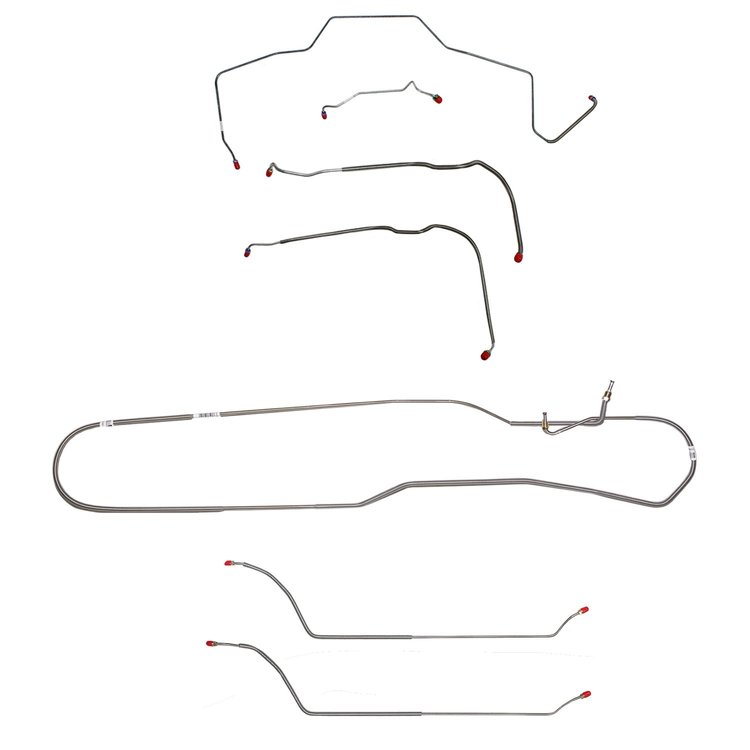 Complete Brake Line Set for 1968 Chevy Chevelle, Malibu Convertible Super Sport with Power Drum Brakes [Stainless Steel]