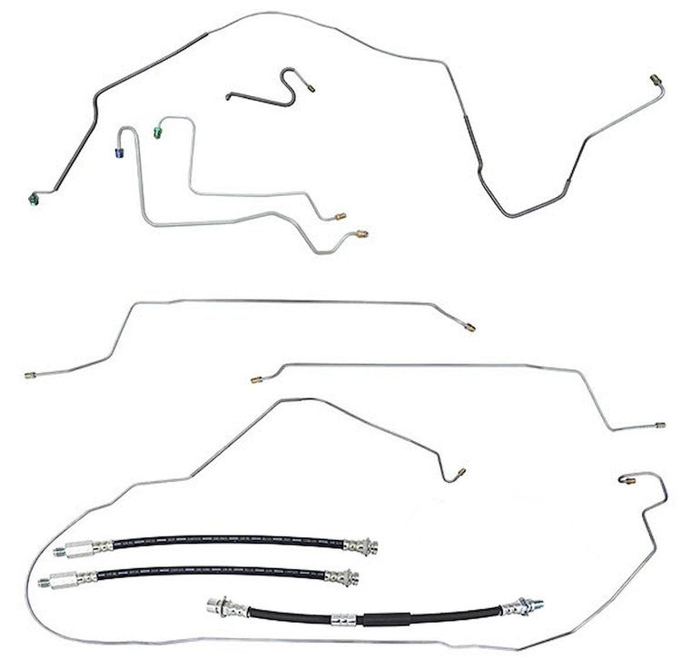 Complete Brake Line & Hose Kit for 1968 Chevy Chevelle, Malibu SS Convertible w/Power Drum Brakes [Stainless Steel]