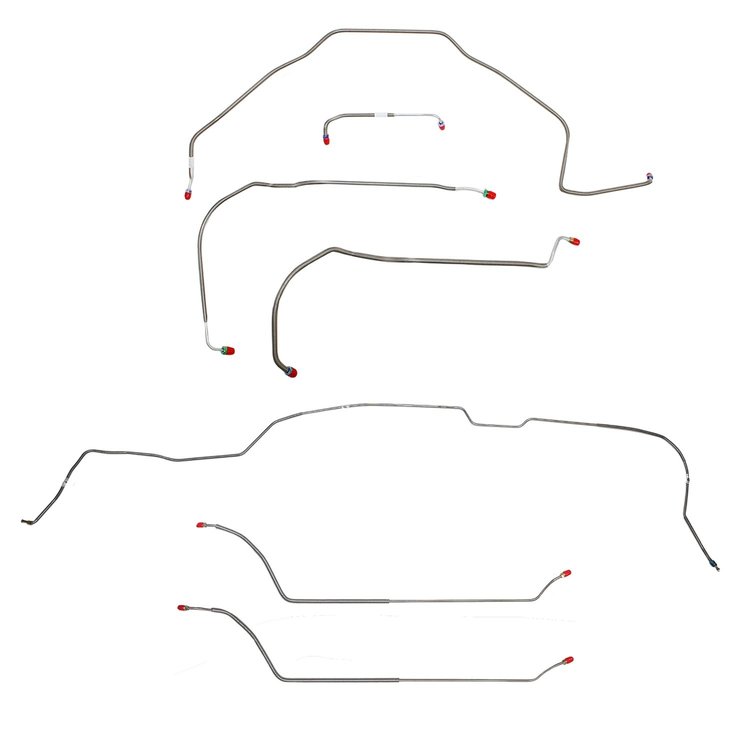 Complete Brake Line Set for 1971-1972 Chevy Chevelle, Malibu  Hardtop with Power Disc Brakes [Stainless Steel]