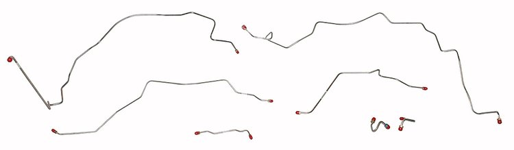 Front Brake Line Set for 1967-1970 Chevy C10, GMC C1500 Trucks with Power Brakes - Inboard/Frame [6-PC, Stainless Steel]