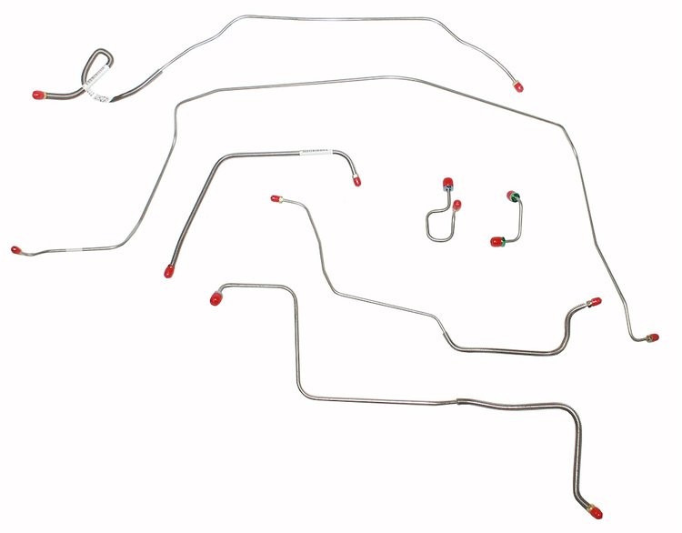 Front Brake Line Set for 1971-1972 Chevy C10, GMC C1500 2WD Trucks with Power Brakes [7-PC, Stainless Steel]