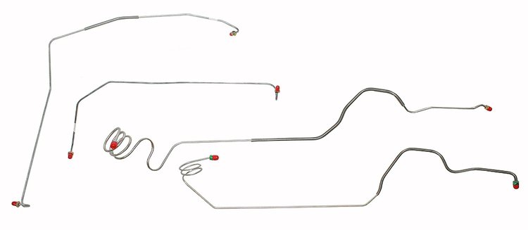 Front Brake Line Set for 1973-1980 Chevy K10/K20, GMC K1500/K2500 Trucks with Power Brakes [7-PC, Stainless Steel]