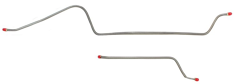 Rear Axle Brake Line Set for 1967-1972 Chevy C10/C20, GMC C1500/C2500 2WD w/8-Lug Axles, Coil-Springs, Line Armor [Stainless]