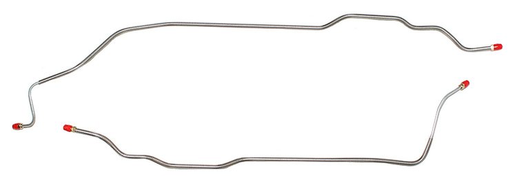 Rear Axle Brake Line Set for 1973-1980 Chevy C10, GMC C1500 2WD 1/2-Ton w/5-Lug Axles/Leaf-Springs [2-PC, Stainless Steel]