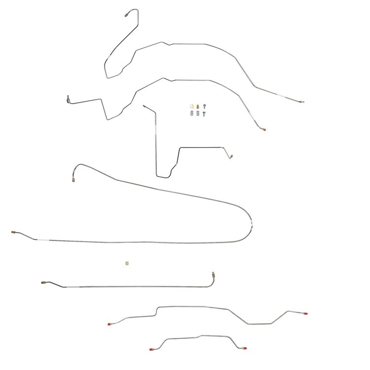 Complete Brake Line Set for 1963-1966 Chevy C10, GM C1500 2WD Trucks with Power brakes/Short Bed [Stainless Steel]