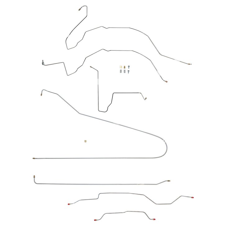 Complete Brake Line Set for 1963-1966 Chevy C10, GM C1500 Trucks with Power brakes/Long Bed [Stainless Steel]