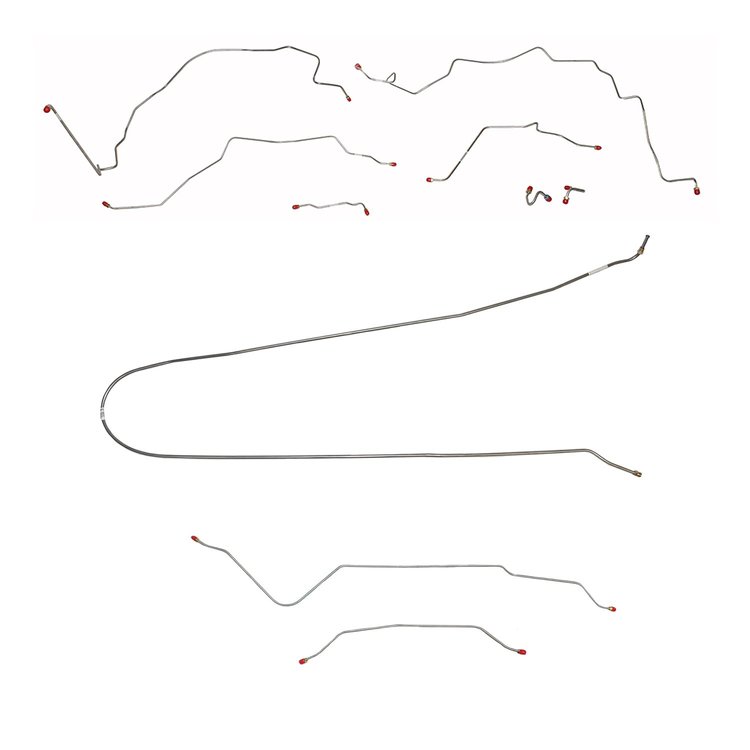 Complete Brake Line Set for 1967-1970 Chevy C10, GM C1500 2WD Trucks with Power/Short/Inboard/Coil/6-Lug [Stainless Steel]