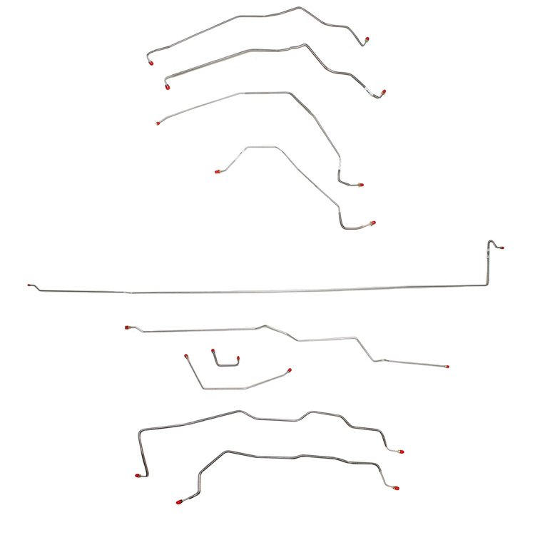 Complete Brake Line Set for 1981-1983 Chevy K3500 Crew Cab Dually Truck with Long Bed/No-ABS [Stainless Steel]