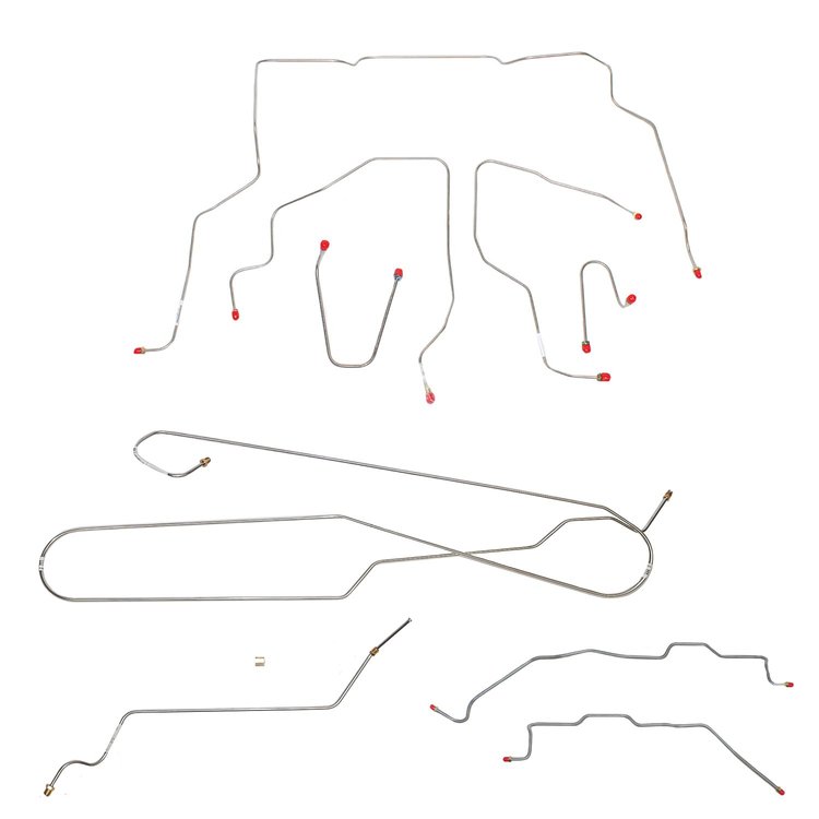 Complete Brake Line Set for 1995-1998 GM 1500 Extended Cab 4WD Trucks with Short Bed [Stainless Steel]