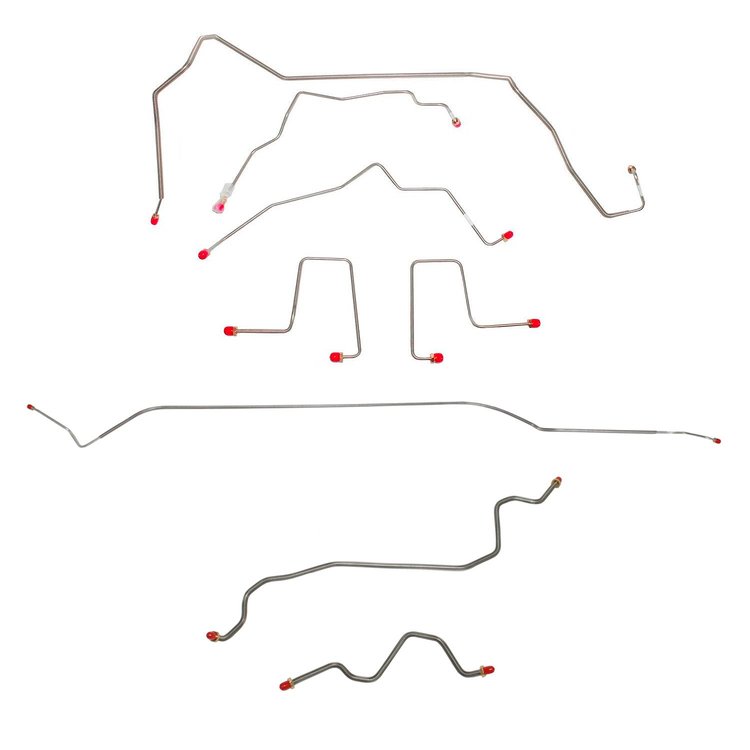 Complete Brake Line Set for 1998-2000 Chevy S10, Blazer, GMC Sonoma, Jimmy 4WD, 4-Door Trucks with Rear Disc [Stainless Steel]