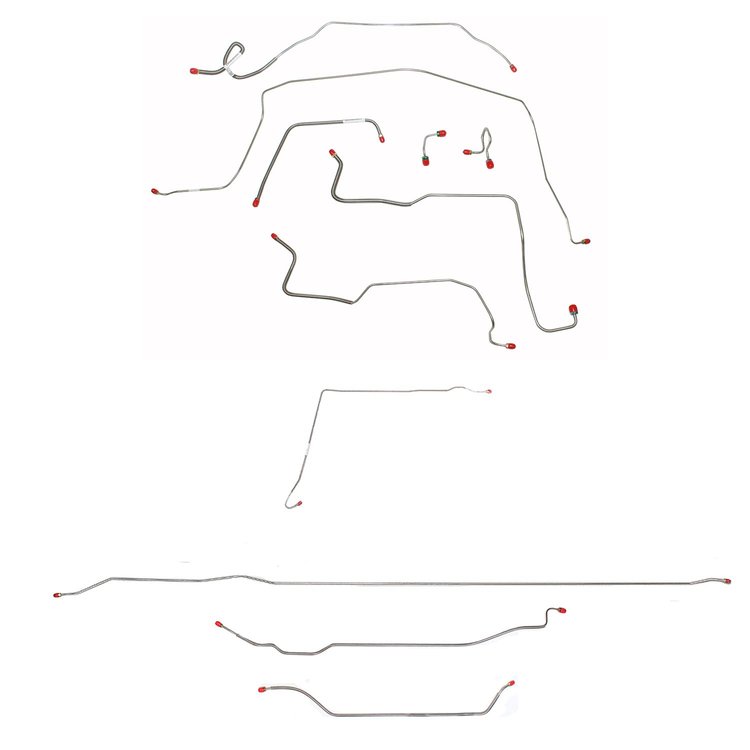 Complete Brake Line Set for 1971-1972 Chevy K10, GM C1500 2WD Trucks w/Standard Brakes/Short Bed/Coil/5-Lug [Stainless Steel]