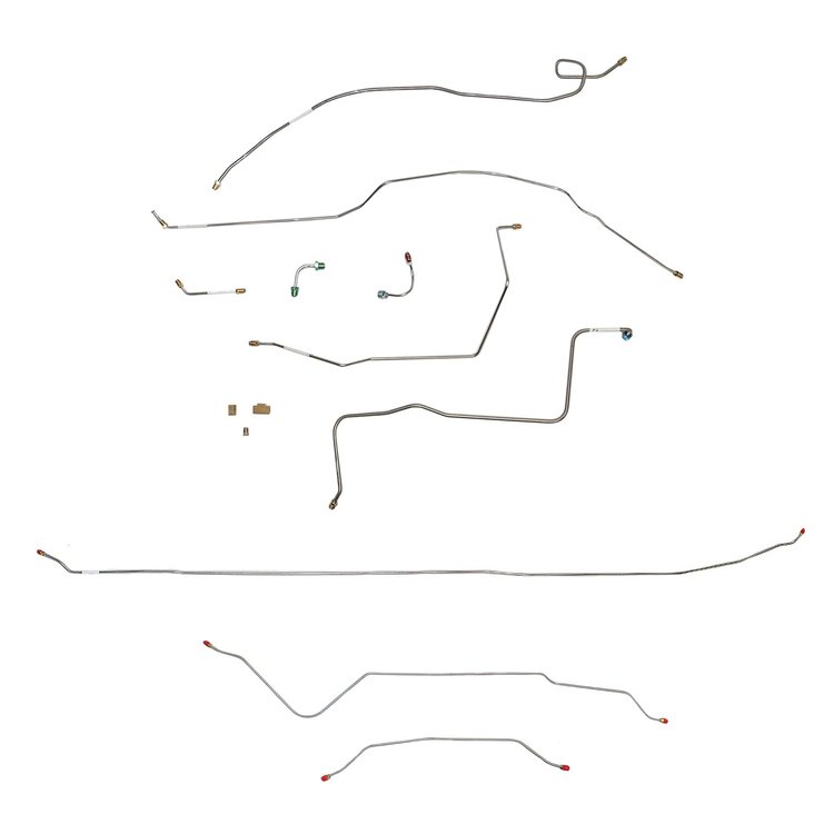 Complete Brake Line Set for 1967-1970 Chevy C10 w/Power Brakes/Long Bed/Coil [Stainless Steel]