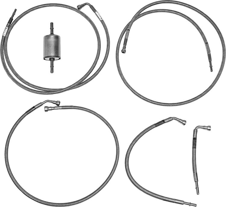 Quick-Fix Fuel Line Kit for 2004-2006 GM Avalanche, Tahoe, Suburban 1500, Yukon/1500 XL, Escalade Flex-Fuel [Braided Stainless]