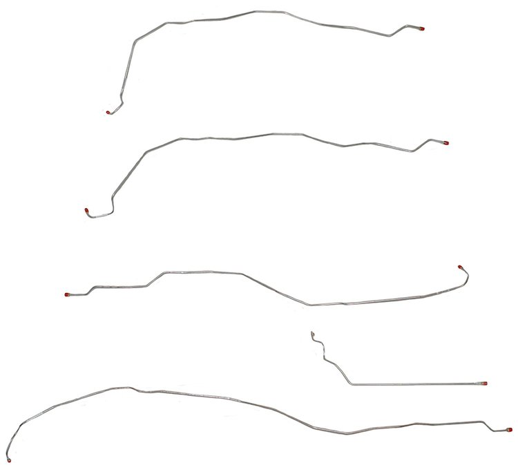 Front Brake Line Set for 2001-2007 Chevy Silverado 2500HD/3500, GMC Sierra 2500HD/3500 Trucks [5-PC, Stainless Steel]