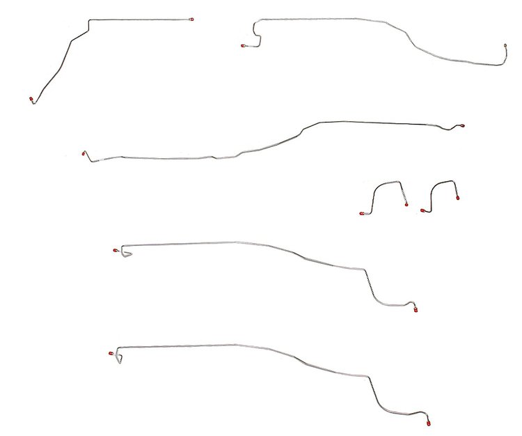 Front Brake Line Set for 2003-2004 Chevy Silverado 1500, GMC Sierra 1500 2WD Trucks w/Rear Disc Brakes [7-PC, Stainless Steel]