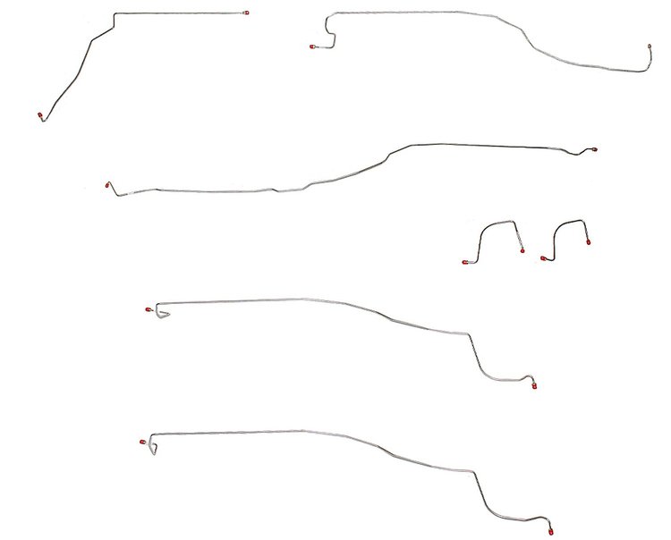 Complete Brake Line Set for 2003-2004 Chevy Silverado, GMC Sierra 1500 (non-HD) Trucks w/Rear Disc Brake [Stainless Steel]