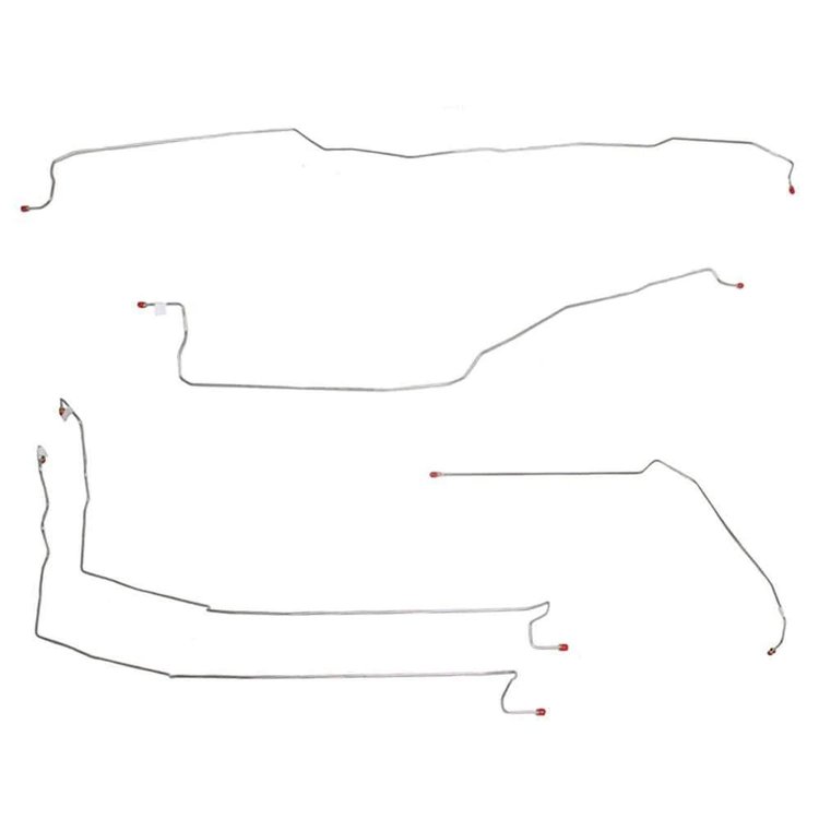 Front Brake Line Set for 2005-2007 Chevy Silverado 1500, GMC Sierra 1500 2WD Trucks [5-PC, Stainless Steel