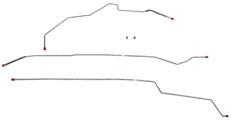 Intermediate Brake Line Set for 1998-2000 Chevy S-10, GMC Sonoma Extended Cab Trucks with Short Bed [Stainless Steel]