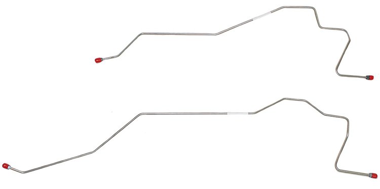 Rear Axle Brake Line Set for Select 2007-2008 Chevy Silverado, GMC Sierra Trucks with Rear Drum/No-TCS [Stainless Steel]