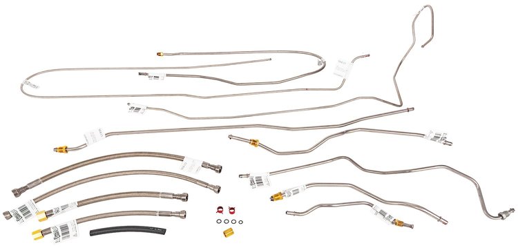 Complete Fuel Line Kit for 1988-1995 GM C1500 Regular Cab/Long Bed Trucks with 305/350 Engines [Stainless Steel]