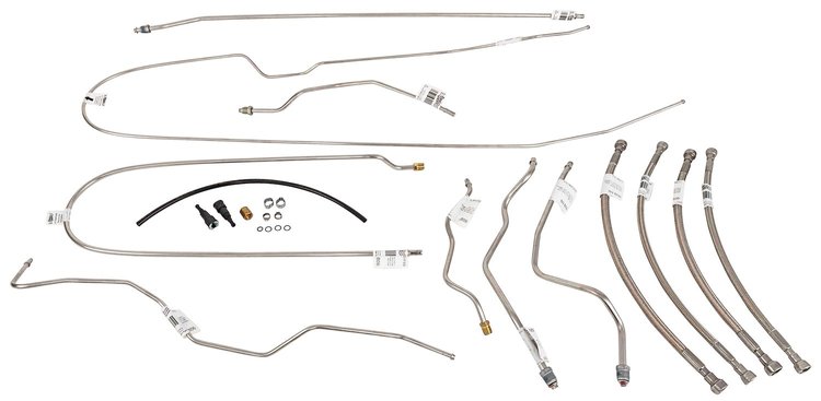 Complete Fuel Line Kit for 1996-2000 Chevy Reg. Cab/Long Bed Trucks with 5.0L/5.7L Engines  [Stainless Steel]