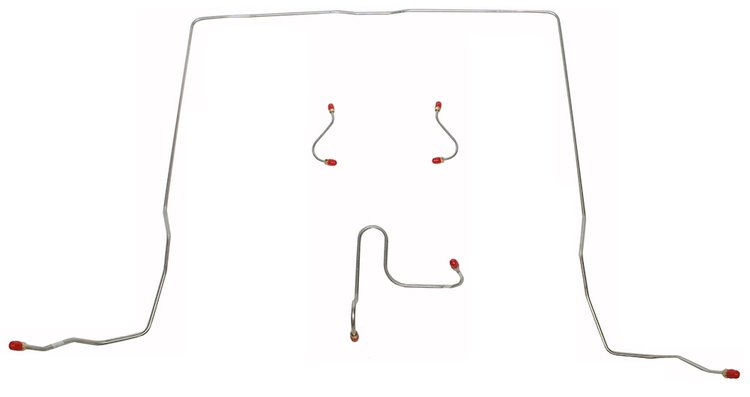 Front Brake Line Set for 1962-1964 Chevrolet Chevy II/Nova with Manual Drum Brakes [4-PC, Stainless Steel]