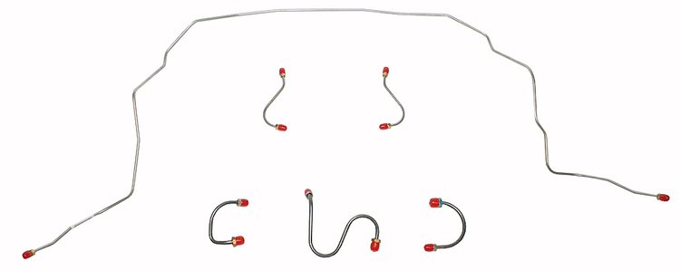 Front Brake Line Set for 1967 Chevrolet Chevy II/Nova with Manual Drum Brakes [6-PC, Stainless Steel]