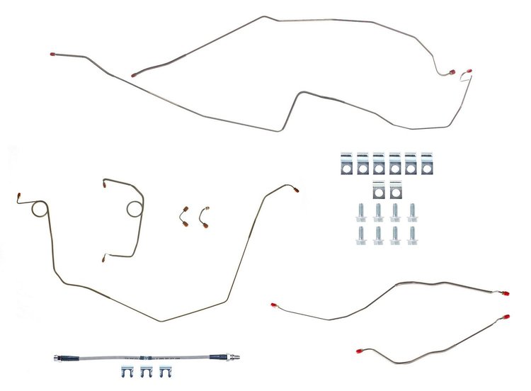 Complete Brake Line Set - with Power Disc Brake Conversion for 1963-1966 Chevrolet C10 w/Short Bed [Stainless Steel]