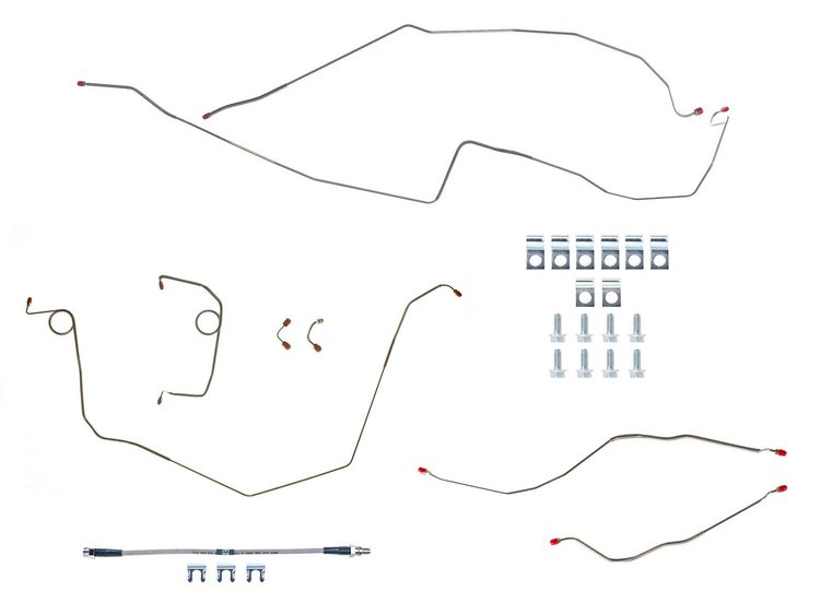 Complete Brake Line Set - with Power Disc Brake Conversion for 1964-1967 Chevy Chevelle (Hardtop), El Camino [Stainless]